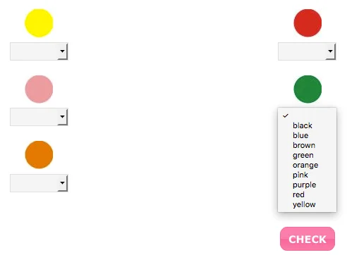 Ejercicio de los colores en inglés 02