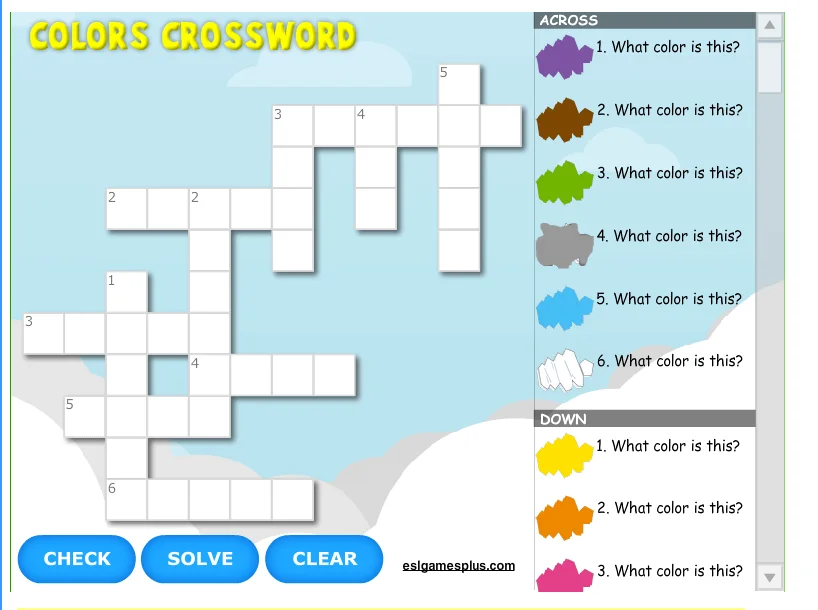 Ejercicio de los colores en inglés 10